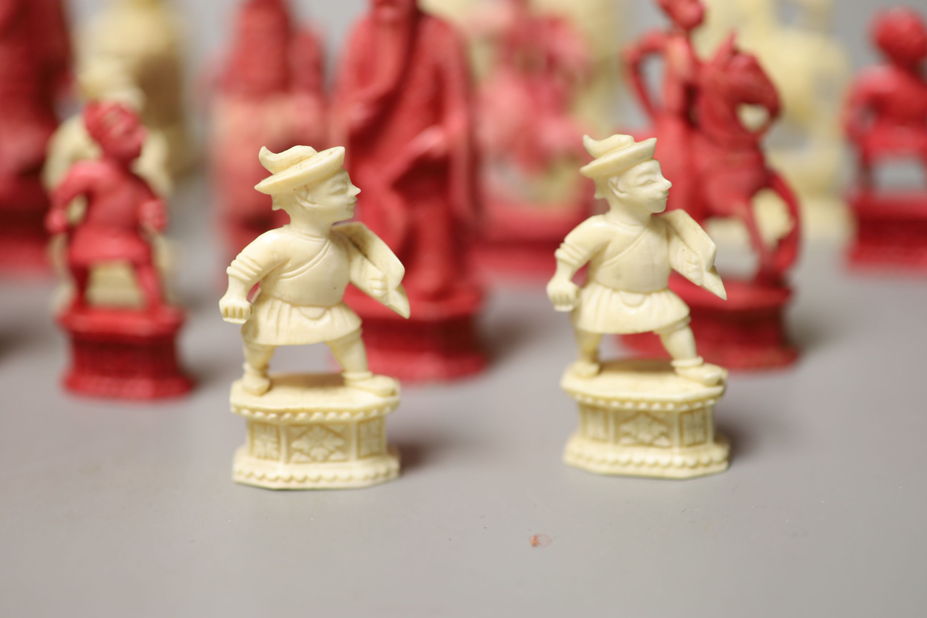 A Cantonese ivory part chess set